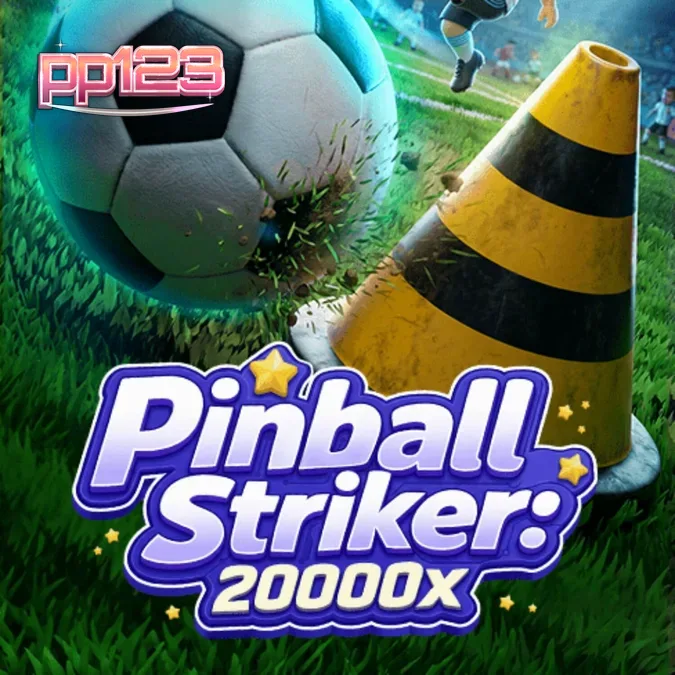 Tampilan layar permainan Pinball Striker 20,000x dengan latar stadion neon